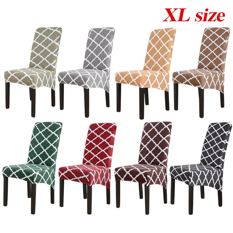 Плюс размер XL высокий задний Чехол для стула тянущийся упругое сиденье крышка