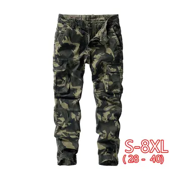 

2020 Spring Overalls Mens Camouflage Casual Pants Large Size Nine Points Pants Washed Trousers Men