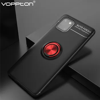 

For Samsung Galaxy Note 10 lite S10 Lite A91 A81 M60S M80S Case Soft Silicone Shockproof Case Metal Finger Ring Back Cover