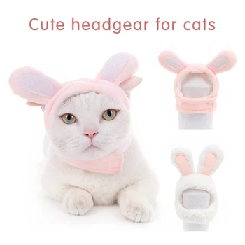 

Cute Dog Cat Hat Headgear Rabbit Ears Pet Cats Performance Props Lovely Style Cross-dressing Cap for Pet Headwear Accessories