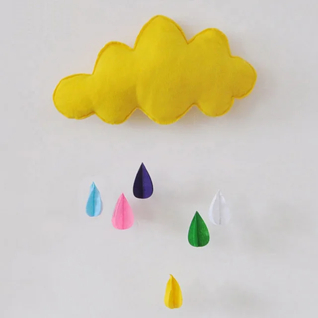 Yellow Облако мягкие игрушки 33x18 см с каплями дождя 3D облако украшение стены для детской комнаты палатка Подвесные Подарки Кулон Фотография реквизит - Цвет: Yellow