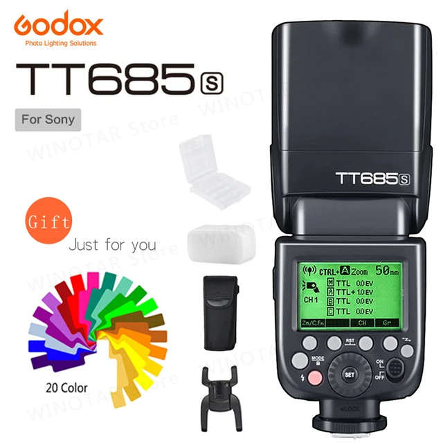 Godox TT685 TT685S 2.4G Wireless High speed sync 1/8000s GN60 Flash Speedlite for Sony A77II A7RII A7R A99 A58 A6500 A6000 A6300