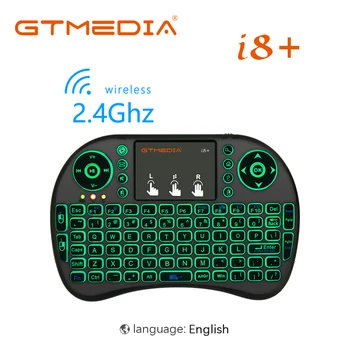 

3-color backlit i8+ mini wireless keyboard 2.4G Russian English, air mouse with touchpad remote control, suitable for Android TV