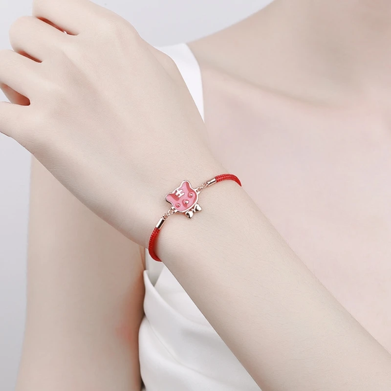  Red String Bracelet Chinese Zodiac Tiger Discoloration Pendant Lucky Charm for Girl Jewelry Gift | Украшения и аксессуары