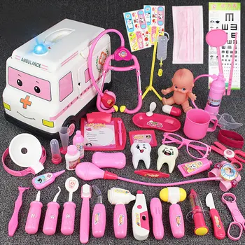 

37/45Pcs/Sets Girls Role Play Doctor Classic Medicine Simulation Pretend Play Medical Clothing Toy For Children Gift