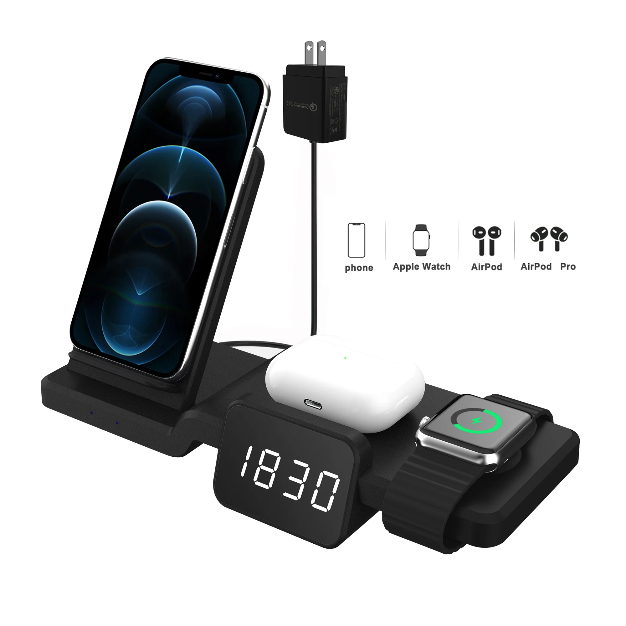 Charging Station Iphone Watch Airpods | Phone Charger Iphone 5 Station - 5  1 Wireless - Aliexpress