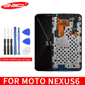 

Original Super AMOLED 5.69" For Google Motorola Nexus 6 LCD Touch Screen with Frame For Moto Nexus 6 Display XT1100 XT1103 LCD