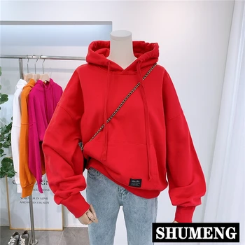 

High Quality Sweatshirt Women Spring New Solid Color All-match Hooded Hoodie Loose Lazy Wind Students Oversize Jacket Ins Coats