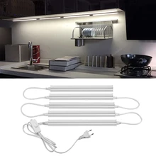 Светодиодный трубчатый алюминиевый профиль T5, 6 Вт, 10 Вт, 220 В, светодиодный светильник-бар с выключателем, ночник для кухонного шкафа, 29, 57 см, Домашний Светильник ing