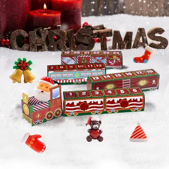 

Decoración navideña Christmas 24 Days Countdown Train Xmas Train Decoration Gift Christmas Train Hol рождественские украшения