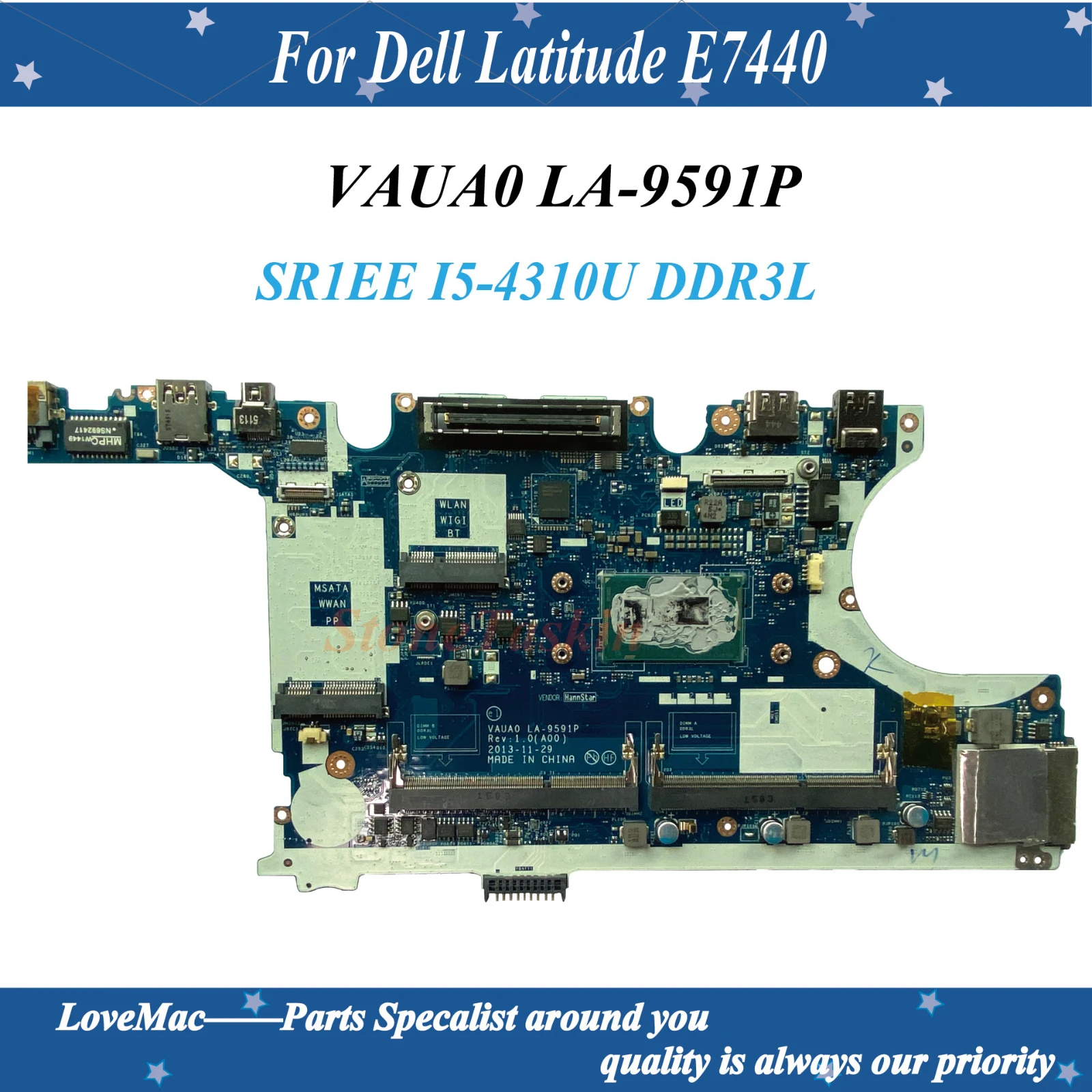 High quality VAUA0 LA-9591P FOR Dell Latitude E7440 Laptop Motherboard SR1EE I5-4310U DDR3L 100% Tested | Компьютеры и офис