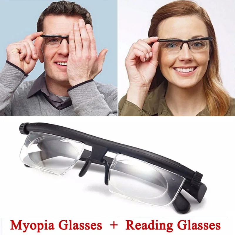 

Focus Adjustable Lens Reading Myopia Glasses Men Women Variable Vision Strength Male Female Glasses Correction Binocular Gafas
