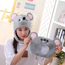 Зимняя мультяшная плюшевая шапка из искусственного меха с изображением животных, милая шапка, мягкая теплая головная одежда, милая шапочка, головной убор с флисовой подкладкой