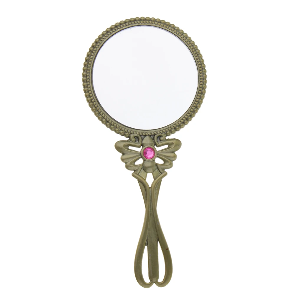 Vintage Style Antique Butterfly Style Design Mirror Bronze Handheld Makeup Mirrors Cosmetics