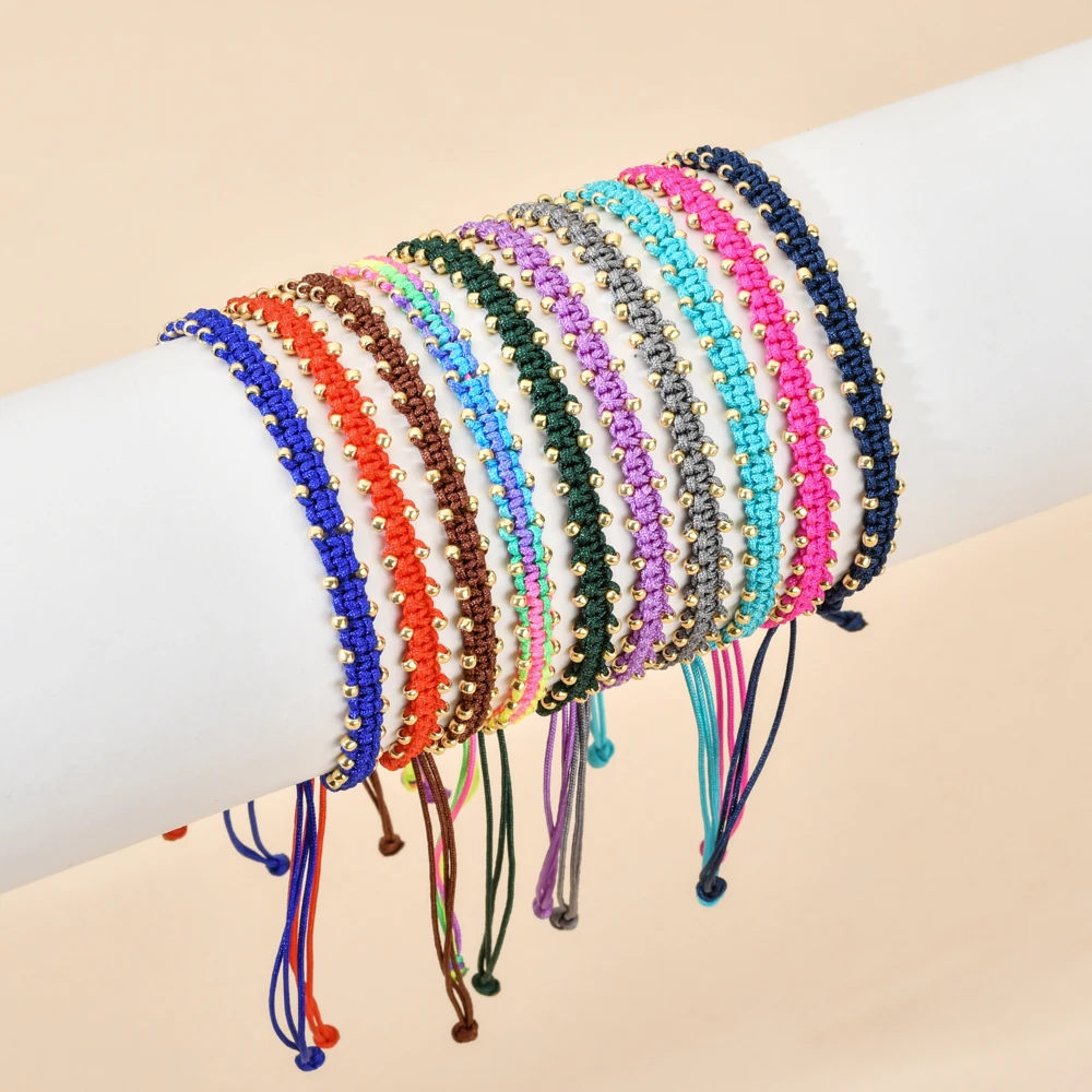 Buy Thin Round Woven Friendship Bracelet Best Friend Gift Hippie Beach  Jewelry Cotton String Wristband Boho Chic Bracelets Unisex Online in India  - Etsy