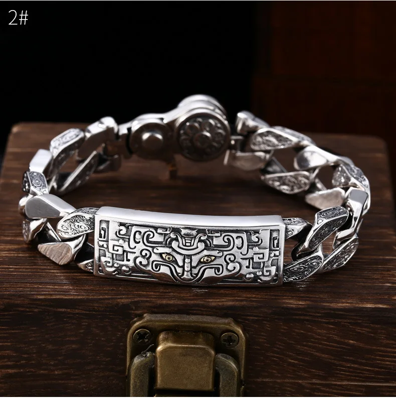 100% 925 Silver Lucky Beast Bracelet 925 Sterling Fengshui Wealth Pixiu Man Bracelet Piyao Bracelet Good Luck Bracelet