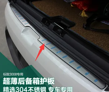 

Car styling Rear Bumper protector trunk bumper trim cover protector for Peugeot 3008 2012--2019 Car accessories