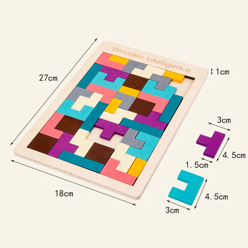 Красочные деревянные головоломки игрушка доска тетрис деревянные обучение по головоломкам Развивающие игрушки для детей мальчиков и девочек игра интеллекта