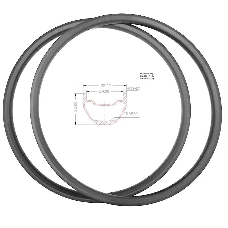 Ободки дисков mtb 27 5 er ободки 35x25 мм XC AM 380g бескамерные Ободы для велосипеда aro 29 carbo