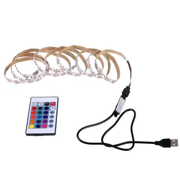 

USB LED Strip Light 24 Colors Changing String Tape Ribbon Waterproof RGB LED TV Backlight With Remote Controller