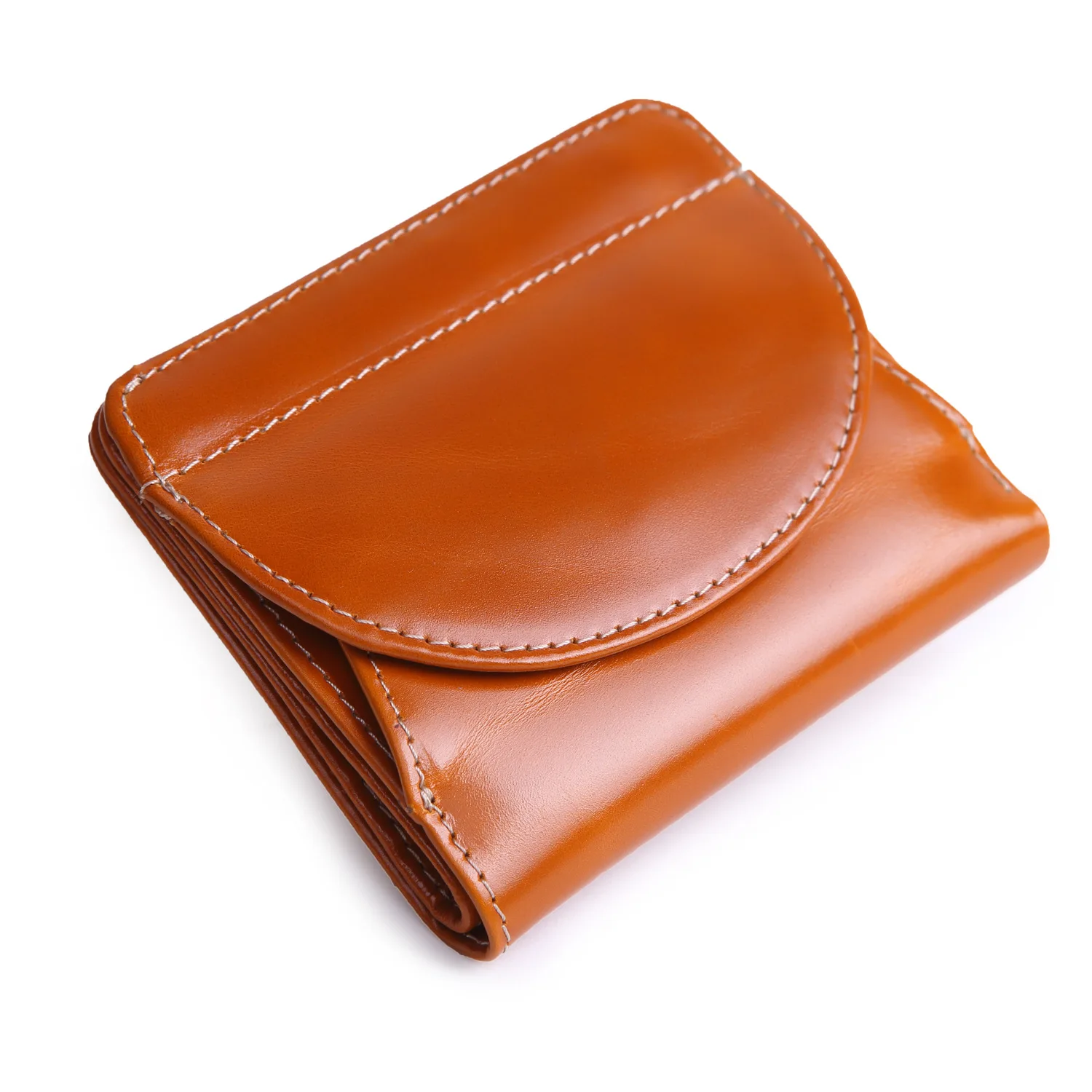 

New Style Foreign Trade RFID Leather Wallet Women's Short Oil Wax Cow Leather Wallet Card Bit More Two-fold Change Coin Bag