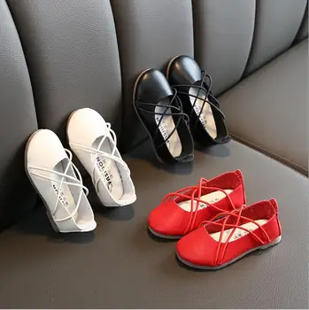 

Girls Leather Shoes Solid Color Children Girls Princess Single Shoes Soft Bottom Little Girl Shoes Casual Sneakers