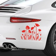 

Poppy Flowers car stickers Beauty Temptation Decor Car Truck Motorcycle SUVs Bumper Window Decal Sticker car accessories