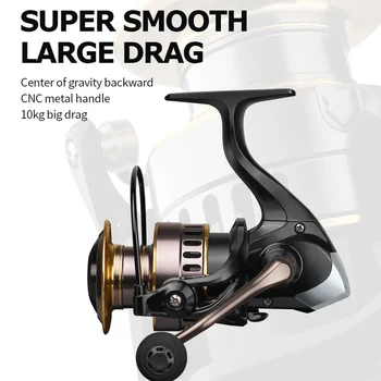SALE PRICE ❤️ 2020 Fishing Reel HE7000 Max Drag 10kg 5.2:1 High Speed Metal Spool Spinning Reel Saltwater Reel Carp Reel Fishing Hot Sale - discount item 39% OFF Sports & Entertainment