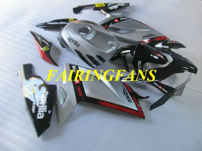 Инжекторный обтекатель для Aprilia RS125 06 07 08 09 10 11 RS 125 2006 2011 серебристый черный Обтекатели кузова+ подарки AP17