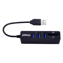 Micro USB Hub 2.0 Multi USB Ports Combo SD/TF Card Reader Hub USB Splitter 3 Port usb Adapter For Computer Accessories