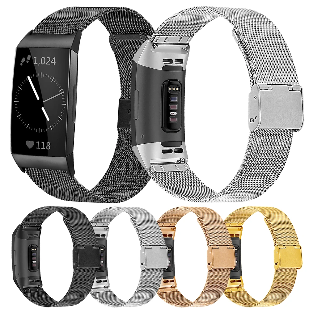 

Essidi Mesh Watch Bands For Fitbit Charge 3 4 5 6 3 SE Stainless Steel Milanese Bracelet Wrist Strap Correa For Fitbit Charge 2