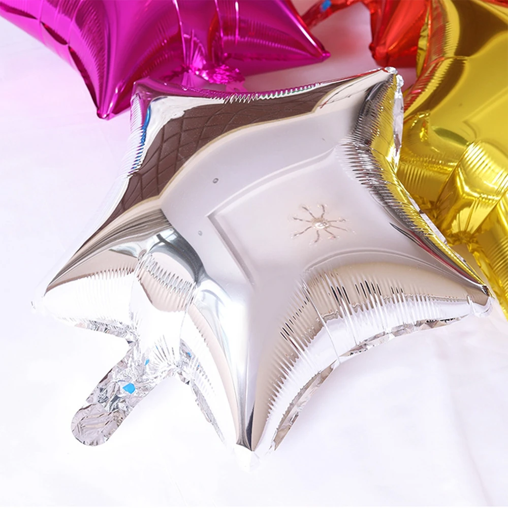 1" пятиконечная звезда Алюминиевая фольга алюминиевая пленка воздушный шар Узелок Свадьба День рождения украшение принадлежности для свадебной комнаты макет