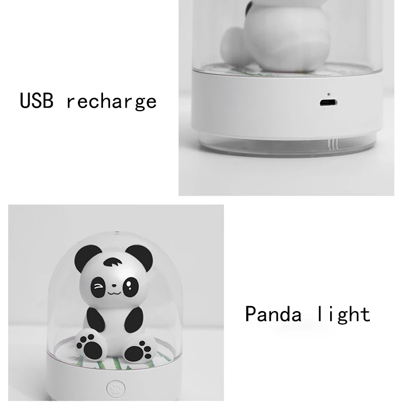 Cute Panda Night Light Led RGB Color Changeable Night Lamp Aromatherapy Night Lights for Children Bedroom Baby Kids Lights Gift