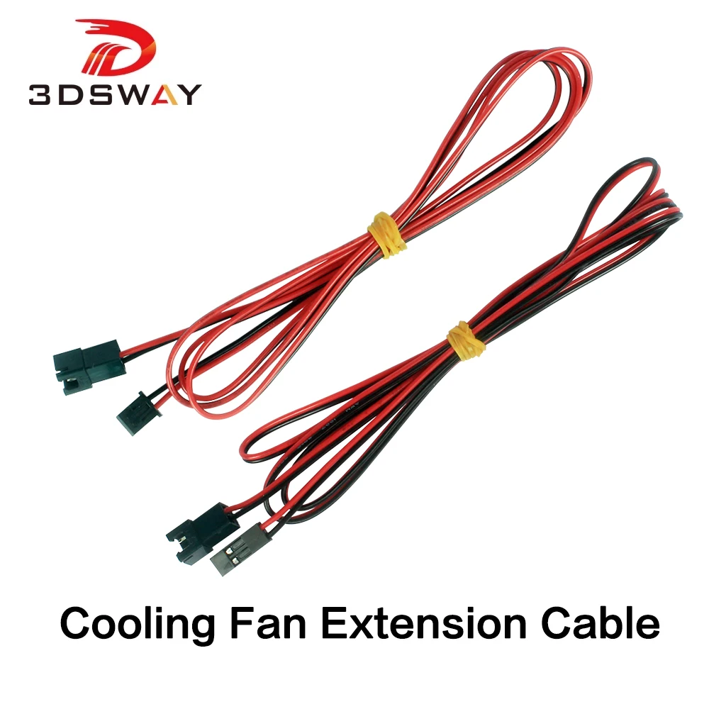 3DSWAY 3D Printer Parts Cooling Fan Extension Cable 2pin XH2.54 Connection Line Lengthen Wire Female to Male 1M 2meter