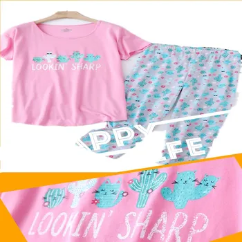 

Women's Pajamas Big Size Cartoon Casual Sleepwear Mom 3XL Pyjama Warm Cotton Sleep Tops 2020 Fashion Pjs