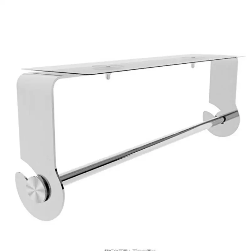 Adhesive Paper Towel Holder Shelf Stainless Steel Wall Mount Storage Basket - Цвет: B