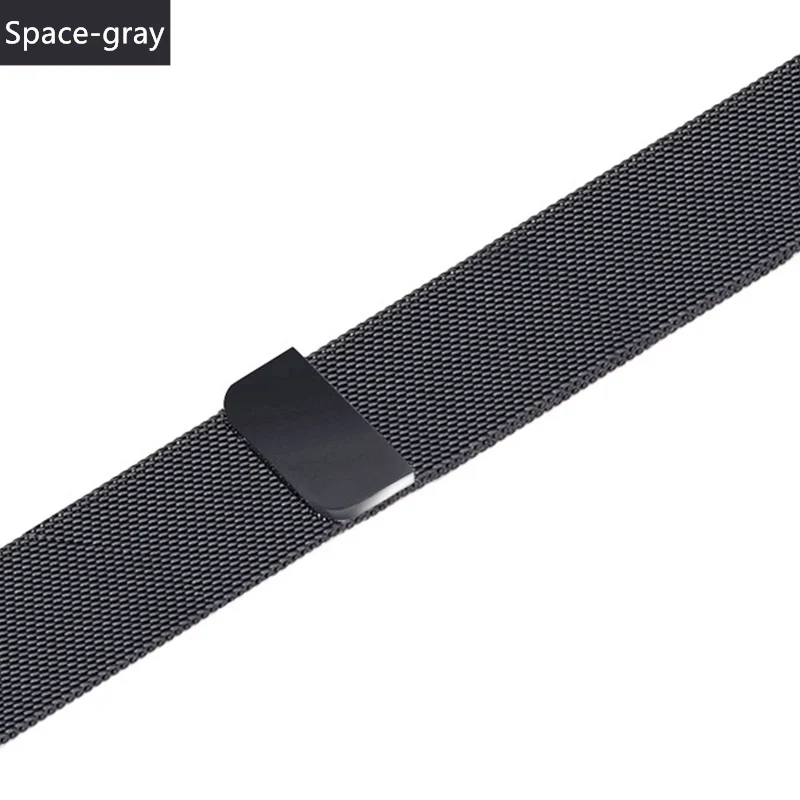 Space gray Миланская петля для Apple Watch ремешок 44 мм 40 мм iWatch ремешок 42 мм 38 мм браслет для часов из нержавеющей стали Apple watch 5 4 3 2 - Цвет ремешка: Space gray