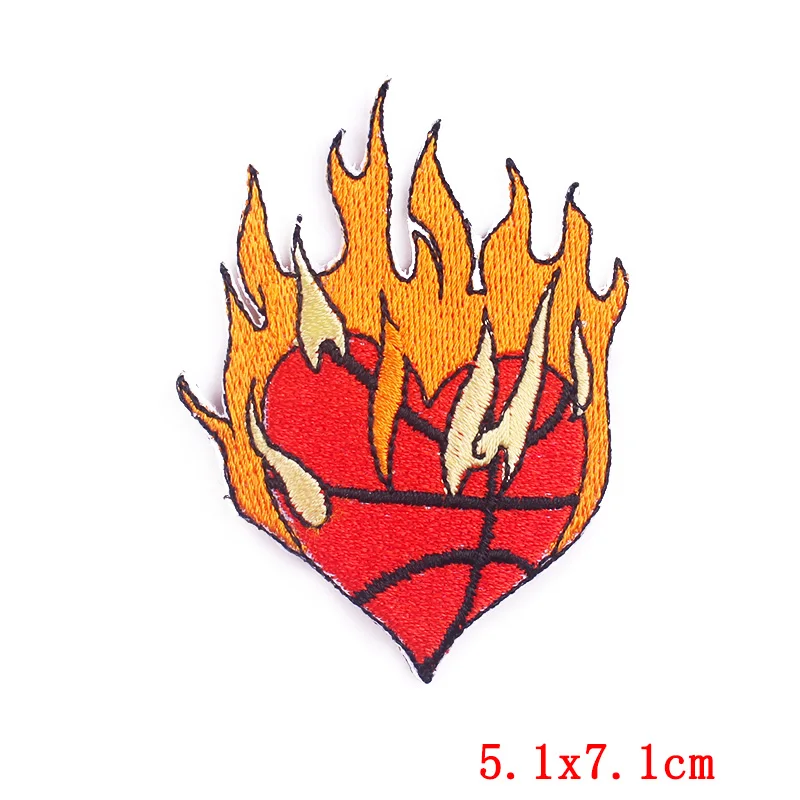 Basketball Stickerei Patches für Kleidung Punk/Schädel Eisen Auf Patch Aufkleber Patches Für Kleidung Applique Streifen Abzeichen DIY – Detail 2