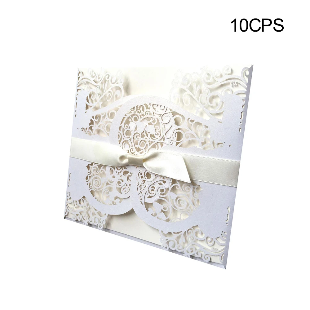  10pcs Hollow Customized Invitation Wedding Embossed Bride Groom Couple Invitation Cards - 4.00051E+12