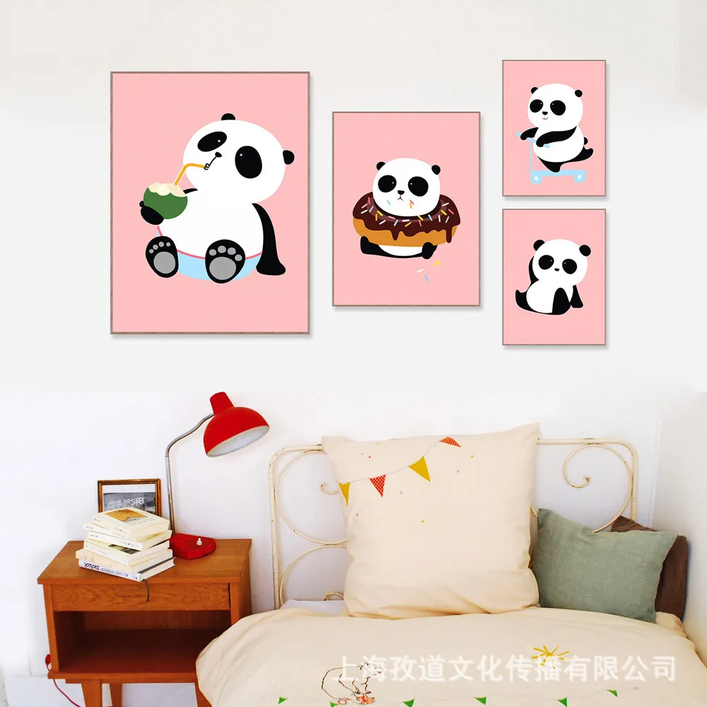 

Mild Art Modern Minimalist Hipster Color Bear Living Room Library Decoration Poster Painting Core Agent a Generation of Fat