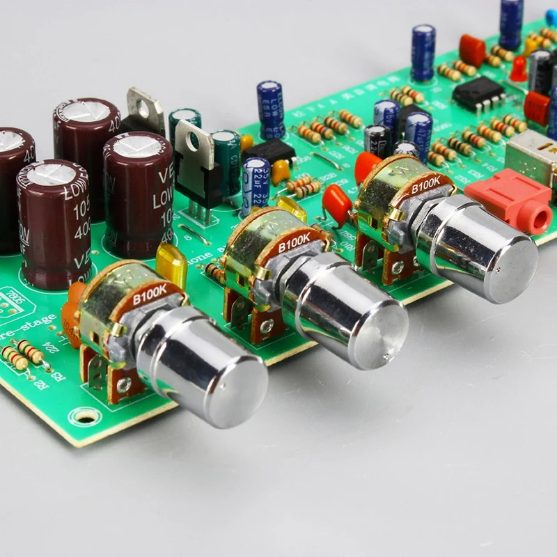 Двойной 12 в DX338A HIFI предусилитель тональная плата регулятор громкости басов доска предварительного усилителя Домашнее аудио
