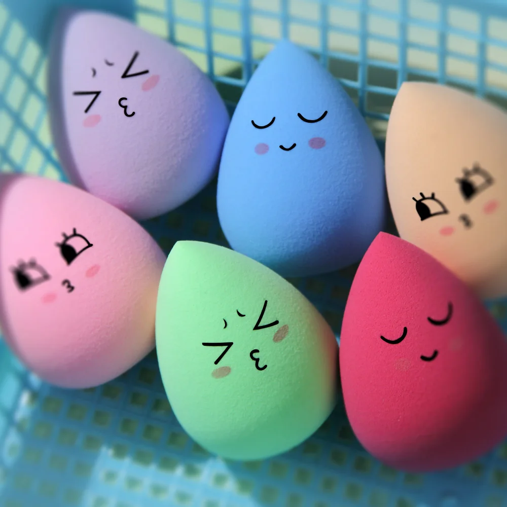 

Cute Makeup Sponge Egg Professional Cosmetic Puff For Foundation Concealer Cream Make Up Blender Soft Sponge 2pcs/Set B1385