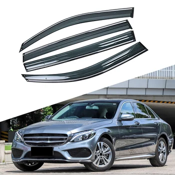 

For Mercedes-Benz C-Class 2013-2019 W205 Car Window Sun Rain Shade Visors Shield Shelter Protector Cover Trim Frame Sticker
