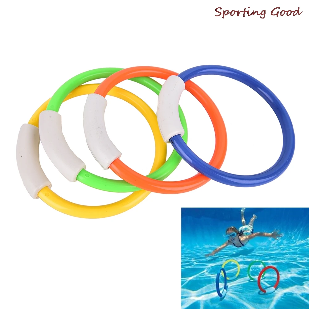 4Pcs Dive Rings Swimming Pool Diving Game Summer Kid Underwater Diving Ring Sport Diving Buoys Four Loaded Throwing Toys