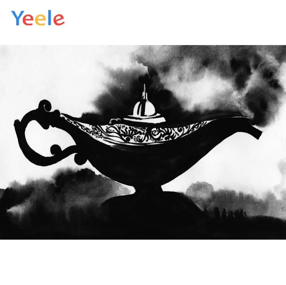 Фоны для профессиональной фотосъемки Yeele с изображением черного дыма и Аладдина |