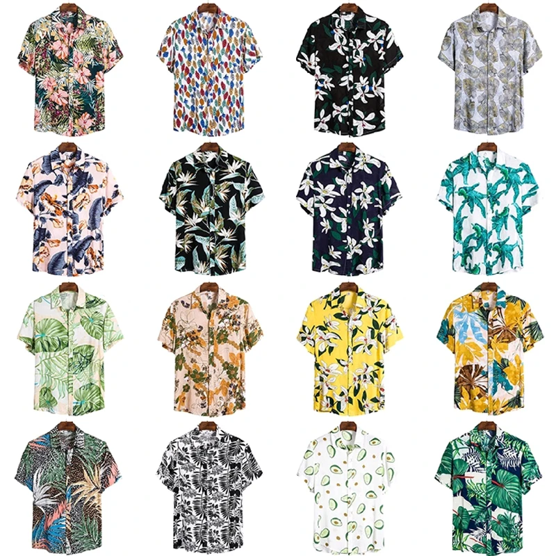 Aoliwen brand Men's Shirt Summer High Quality Breathable Hawaiian Beach Vacation Shirt Color Casual Men's Printing Large Size Aoliwen brand Men's Shirt Summer High Quality Breathable Hawaiian Beach Vacation Shirt Color Casual Men's Printing Large Size