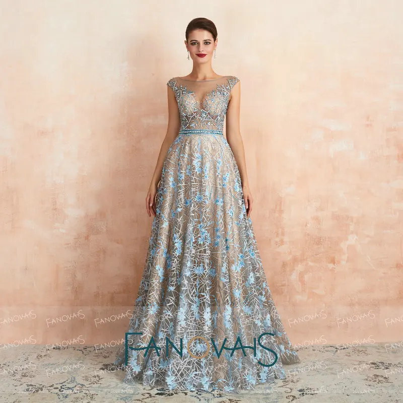 Синие и Серебряные вечерние платья Длинные вечерние платья Vestido de Fiesta de Noche торжественное платье abiye gece elbisesi