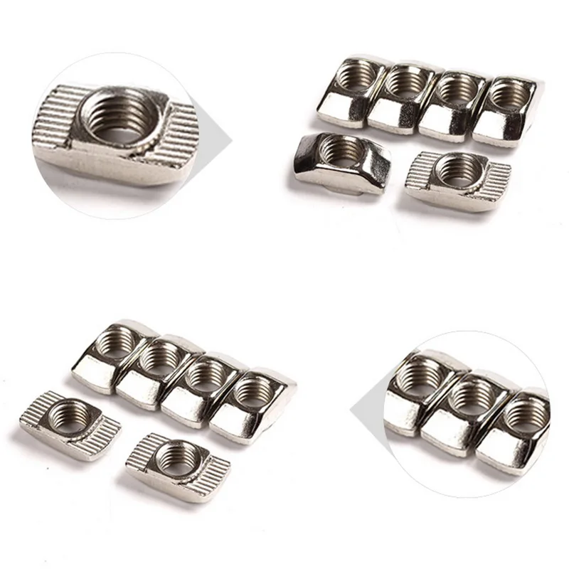 50 шт. M3/M4/M5 * 10*6 для 20 серий Т образная гайка из углеродистой стали т раздвижная