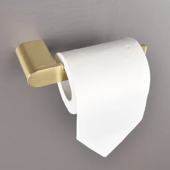 

Wall Mounted Toilet Paper Holder Brushed Gold Bathroom Kitchen Roll Paper Rack Tissue Towel Rack Holders Bathroom Accessories