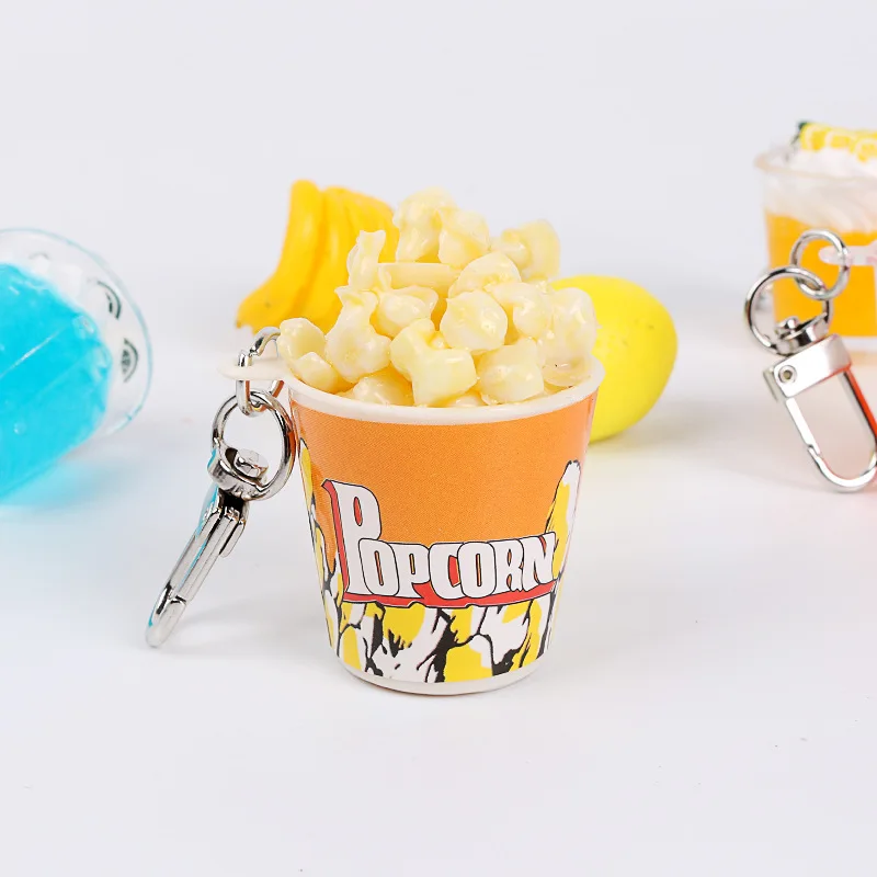 popcorn Dayoff креативный Popcorn банан и лимон брелок для женщин Автомобильная подвеска для ключей имитация куколные столовые принадлежности K88 - Цвет: popcorn